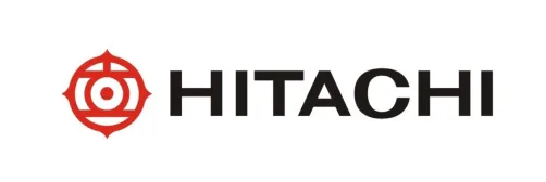 HITACHI excavator brand logo for hydraulic breaker attachment compatibility