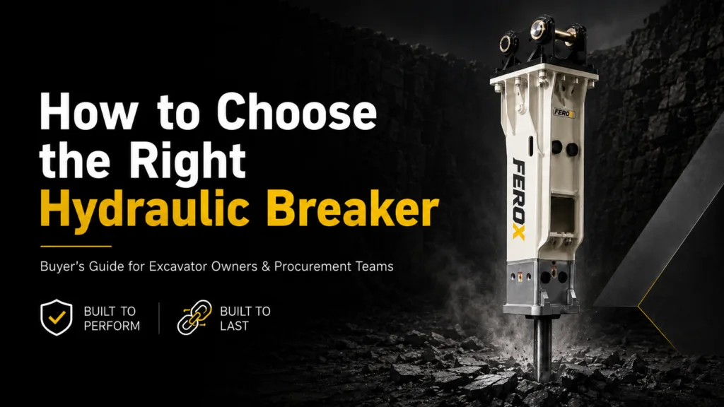 How to choose the right hydraulic breaker for excavators, FEROX hydraulic breaker buyer guide with heavy duty rock breaking application