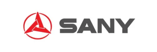 SANY excavator brand logo for hydraulic breaker attachment equipment display