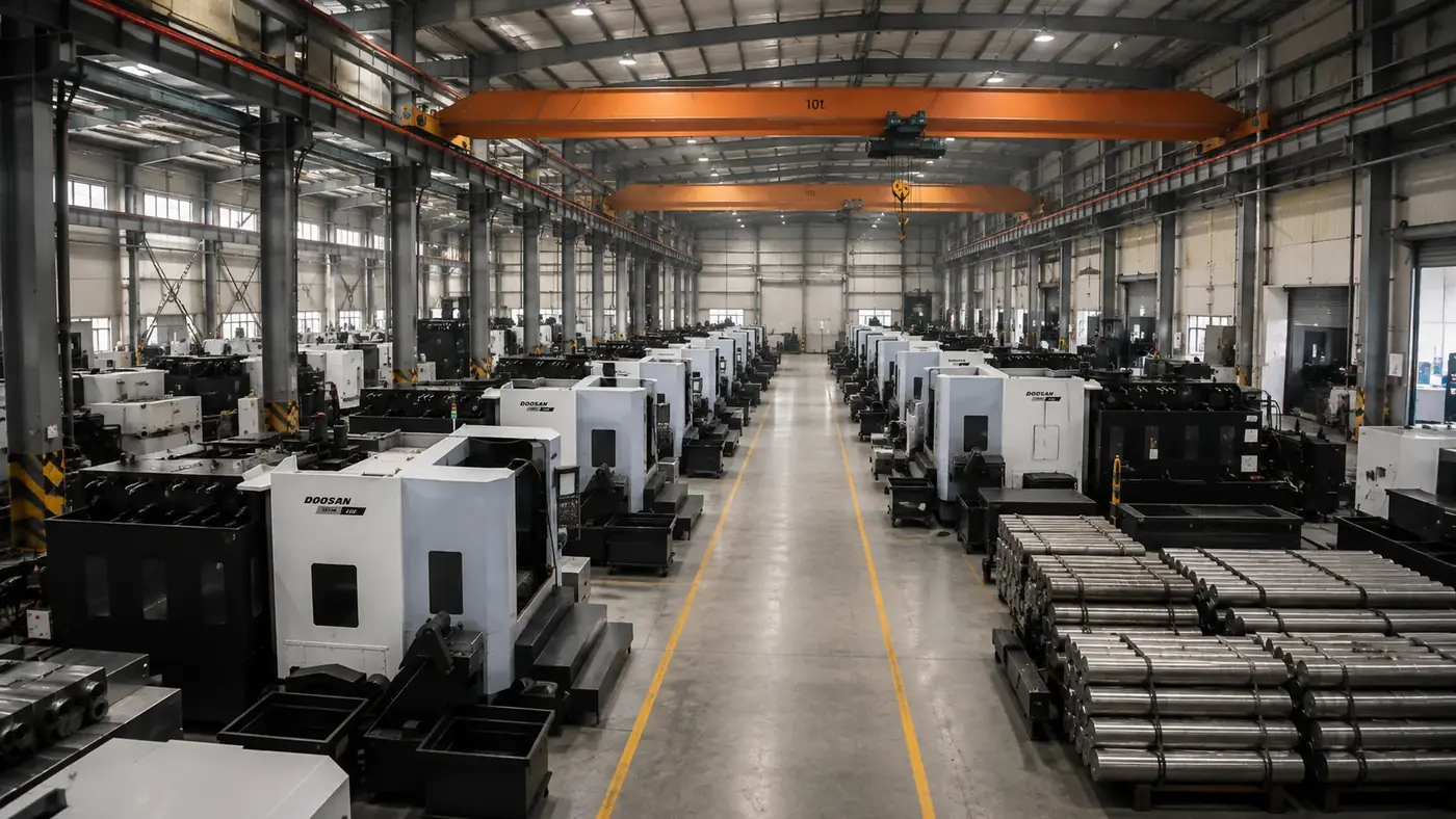 FEROX hydraulic breaker production workshop and assembly area