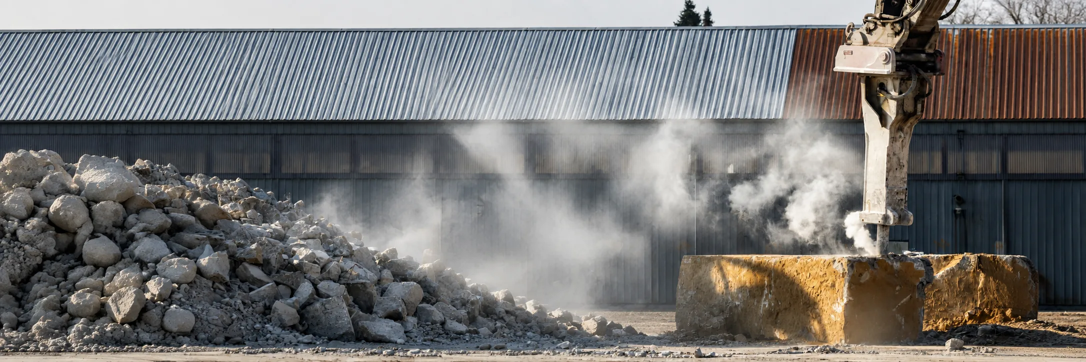 Hydraulic breaker worksite background banner for FEROX