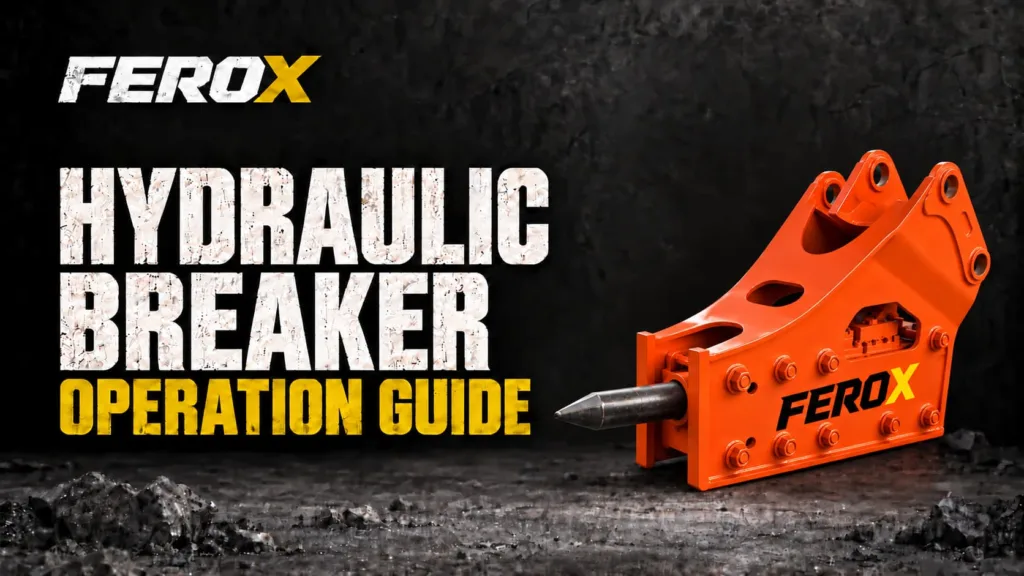 FEROX hydraulic breaker attachment featured in the operation guide