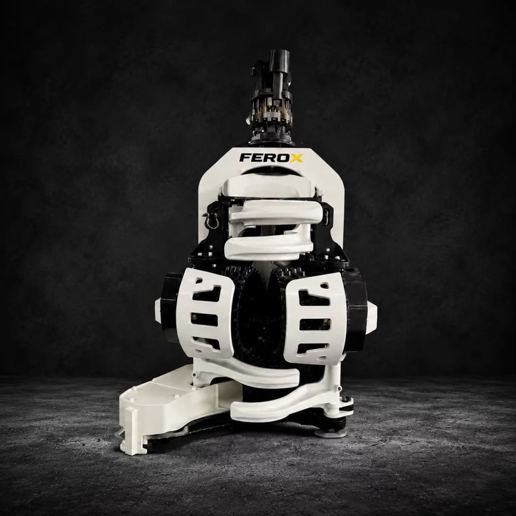 FEROX harvester head product front view for forestry excavator attachment