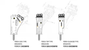 FEROX side type, top type, and silenced hydraulic breakers